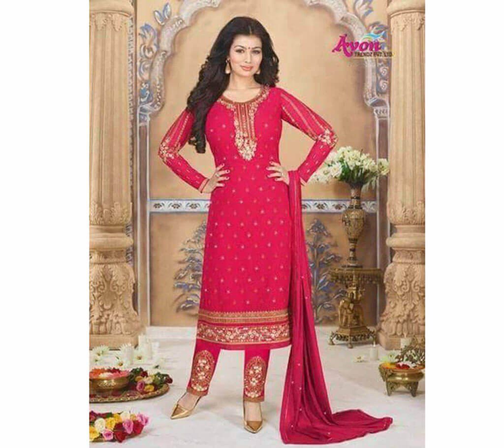 Unstitched Georgette embroidery three piece -copy 