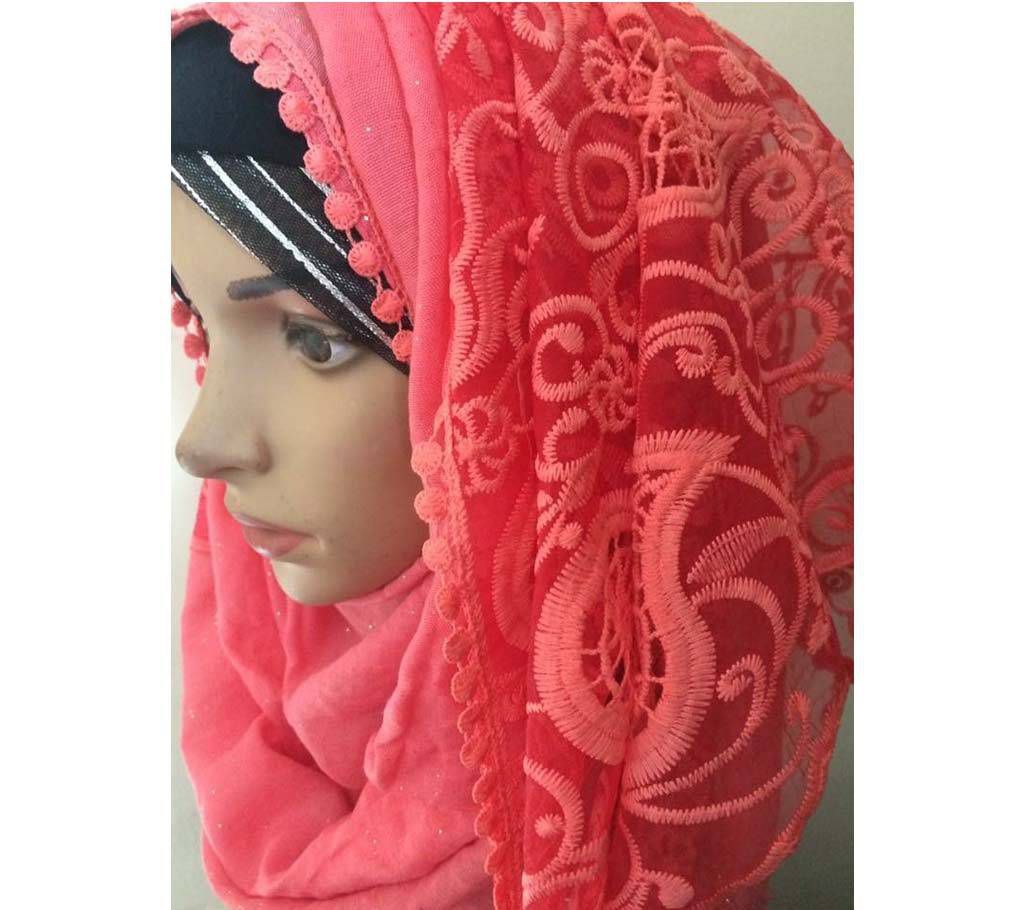 Half Half Cotton Shimmery Lace Hijab