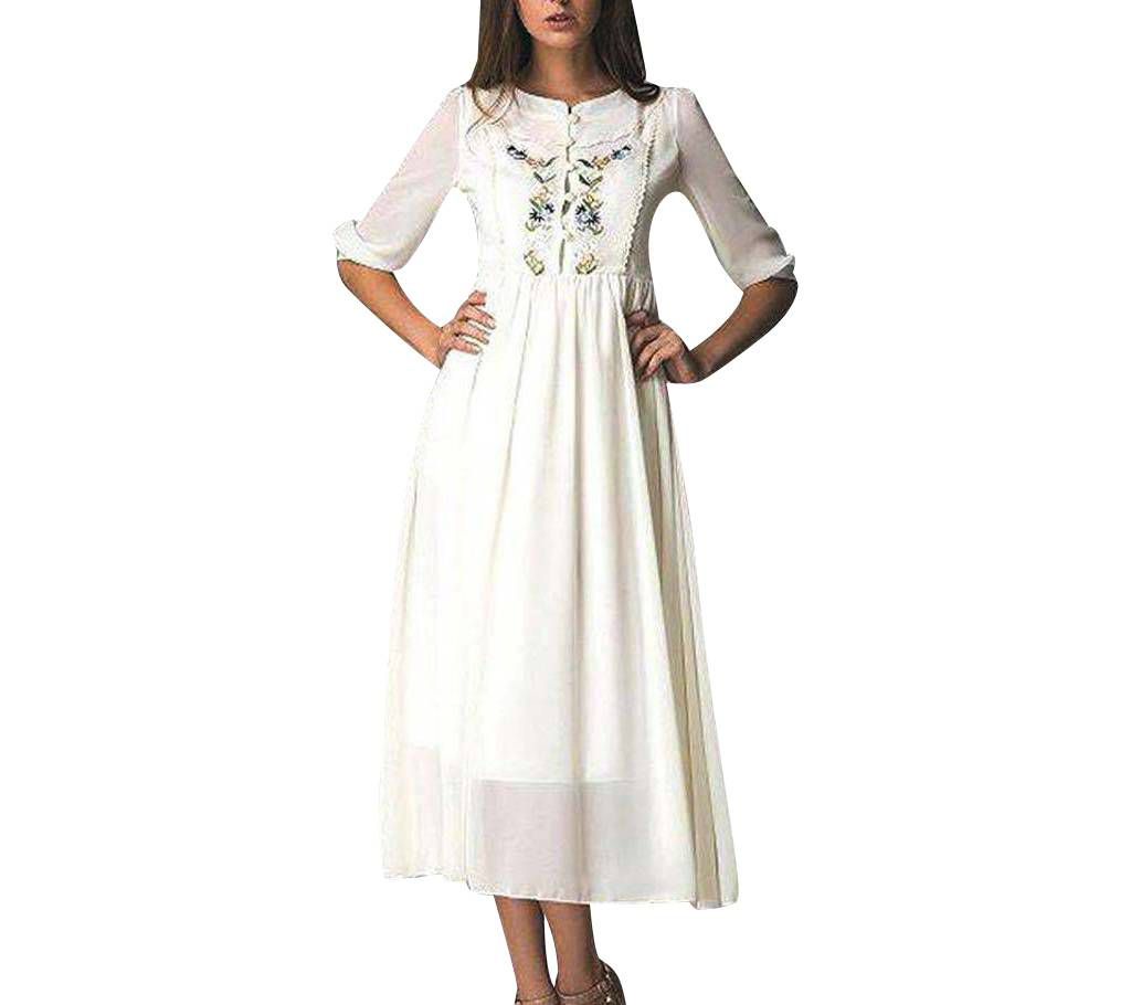 Stitched Embroidery Georgette Long Kurti 