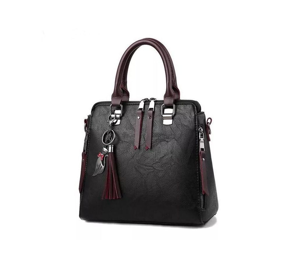 PU leather handbag, shulder bag (1828) Black