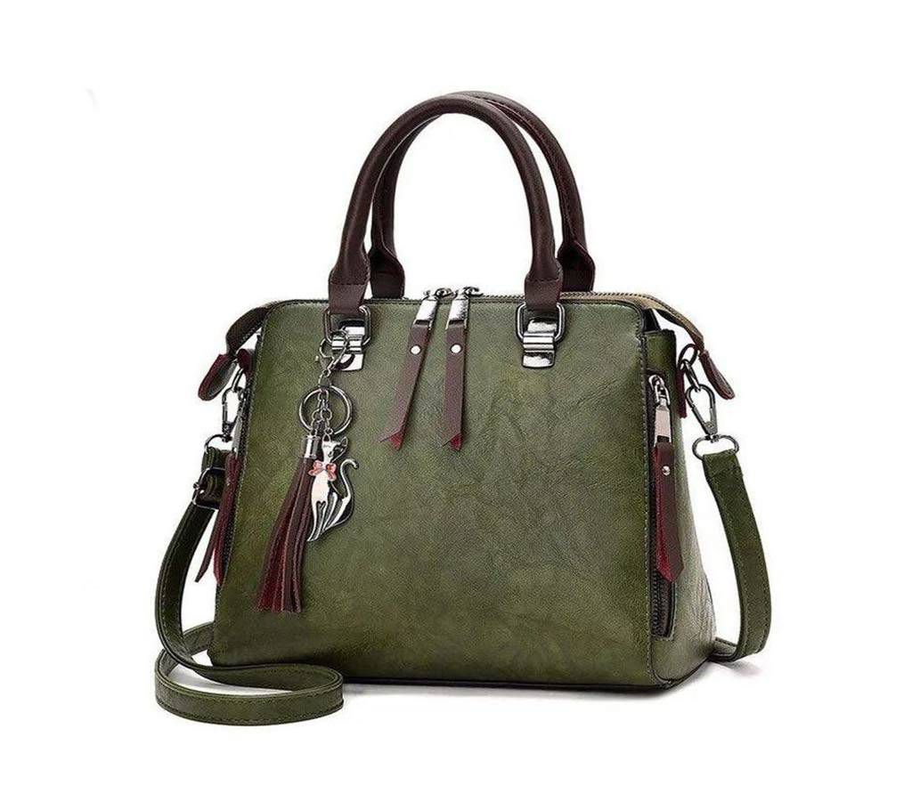 PU leather handbag, shulder bag (1828) Olive green