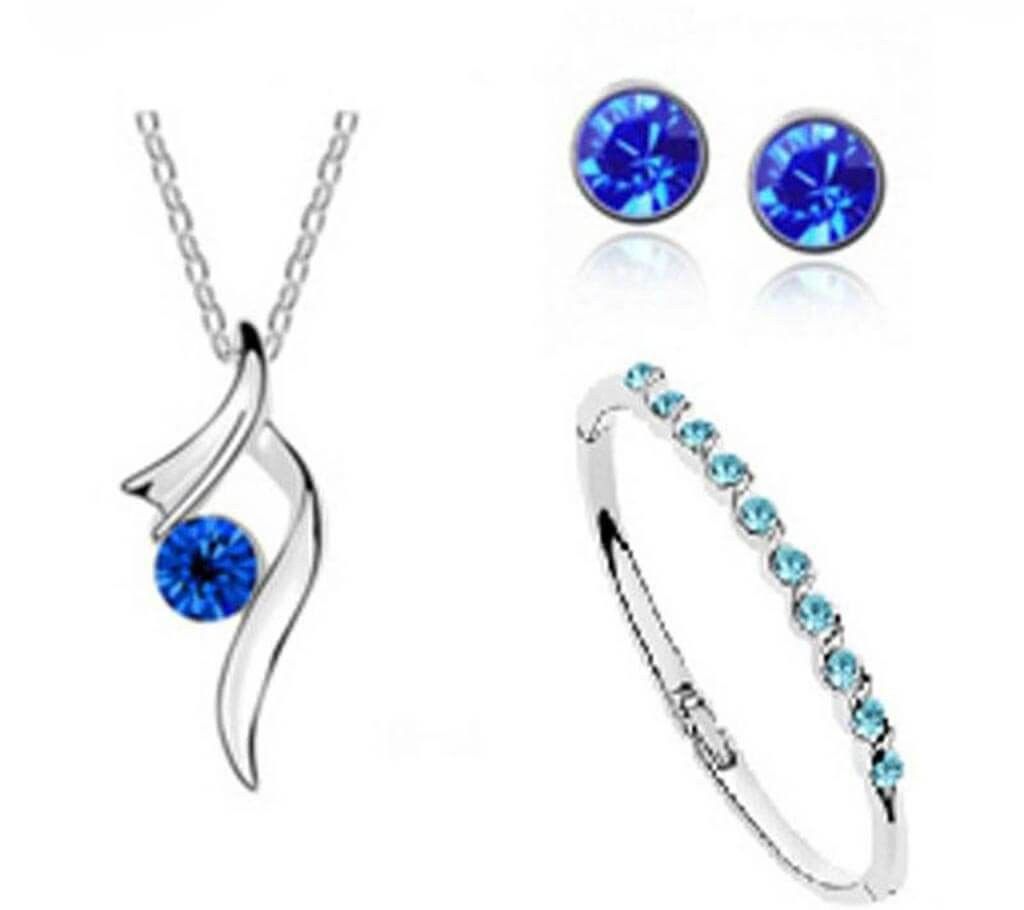 Blue stone setting jewellery set