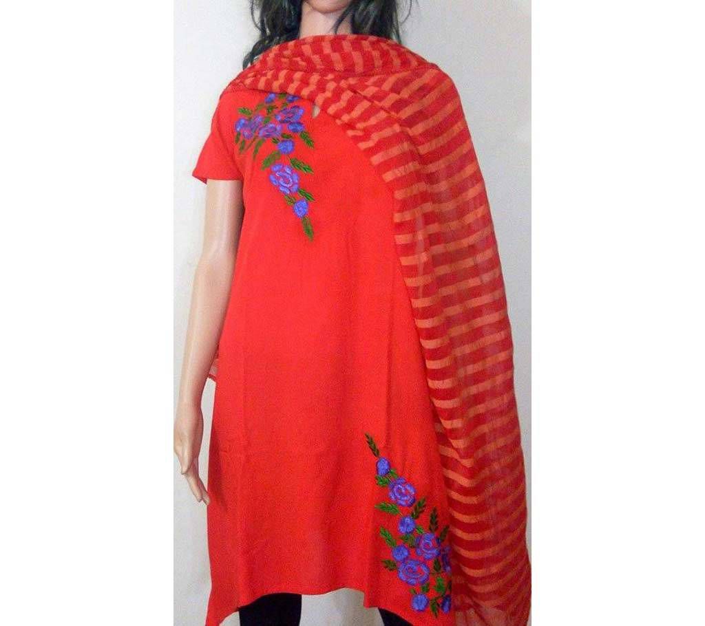 ladies stitched linen kurti 