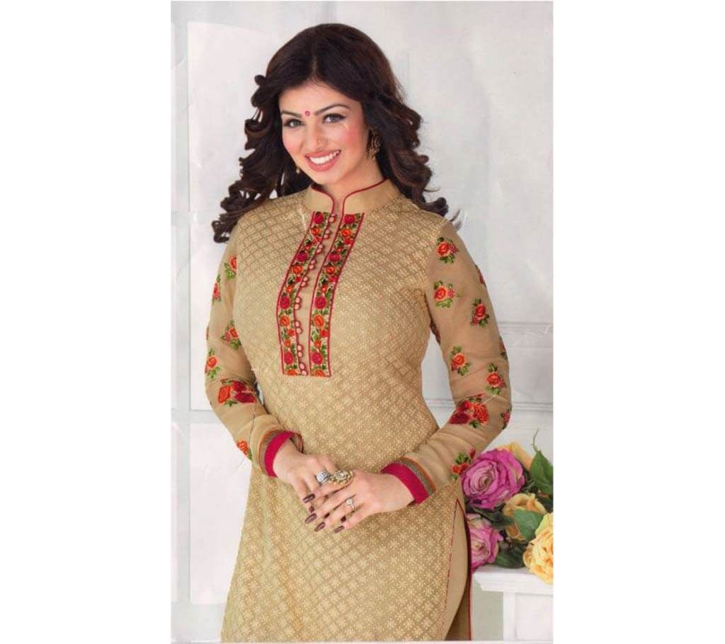 Unstitched Indian georgette embroidery three pc