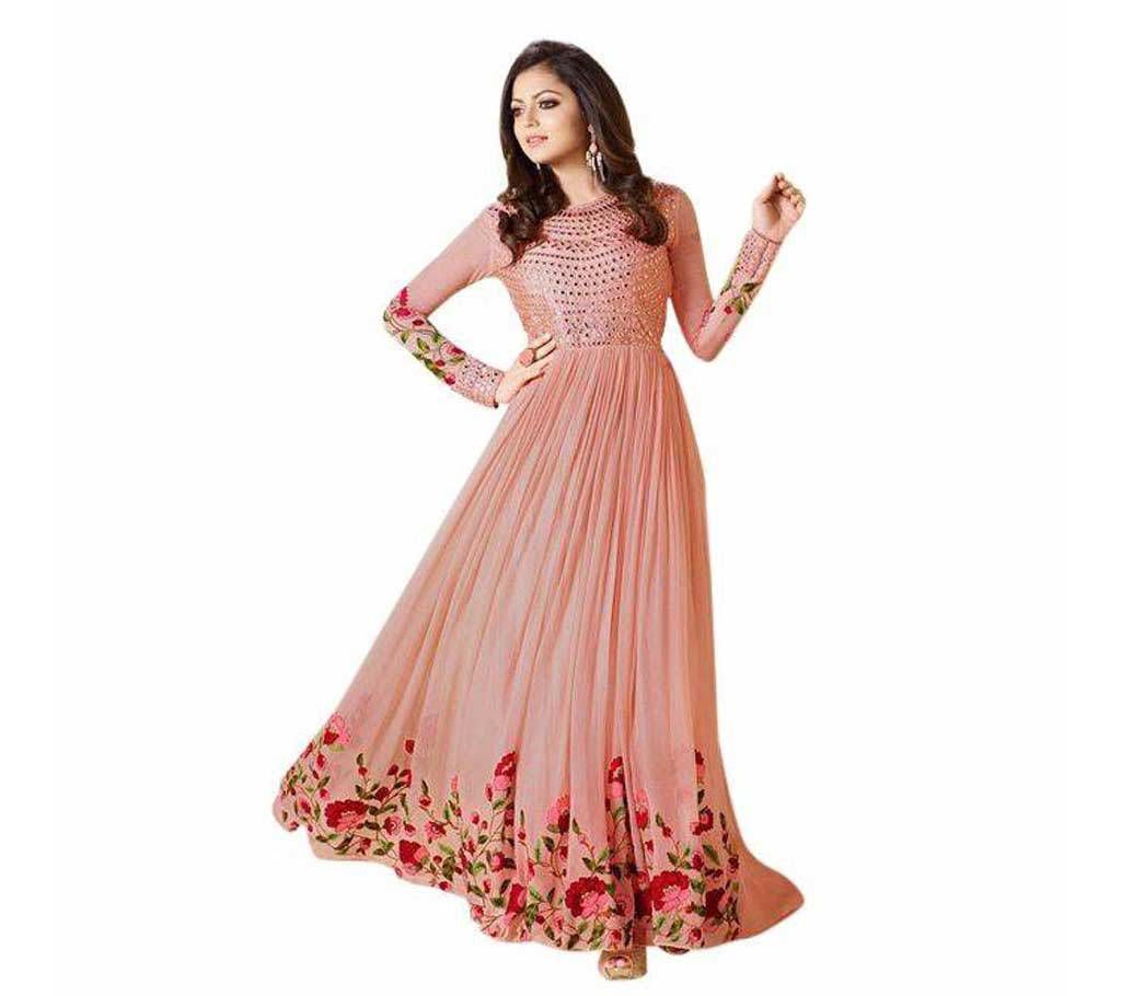 Light Salmon Georgette Gown For Women
