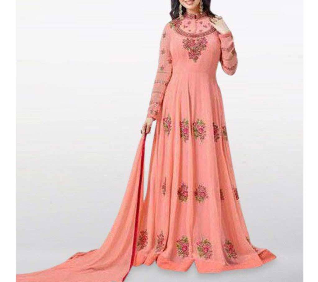Salmon Georgette Gown For Women