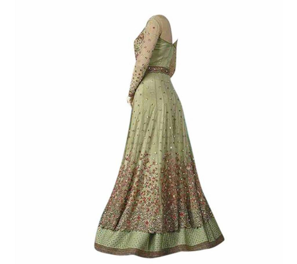 Light Olive Georgette Gown For Women