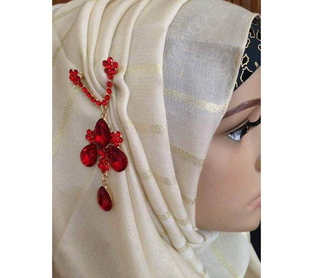 Floral design hijab brooch