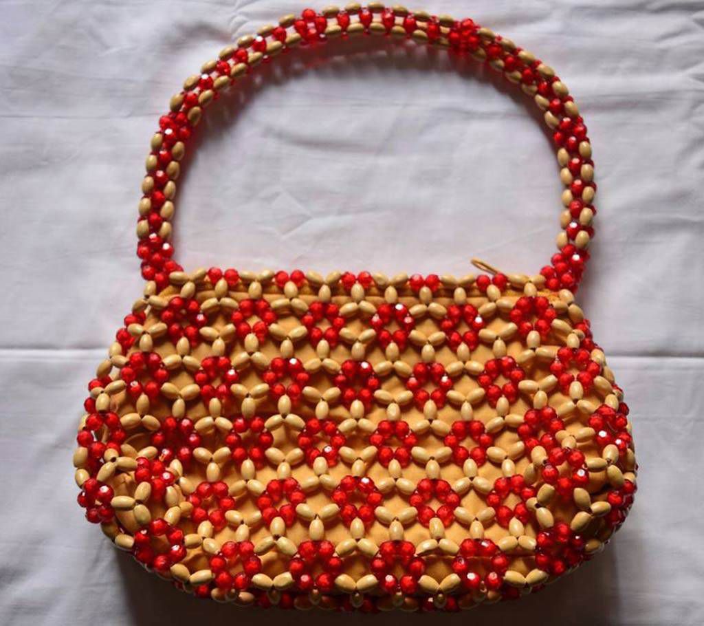 Ladies beads made hand bag 