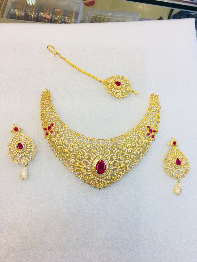 Gold Plated Bridal Jewelry Set