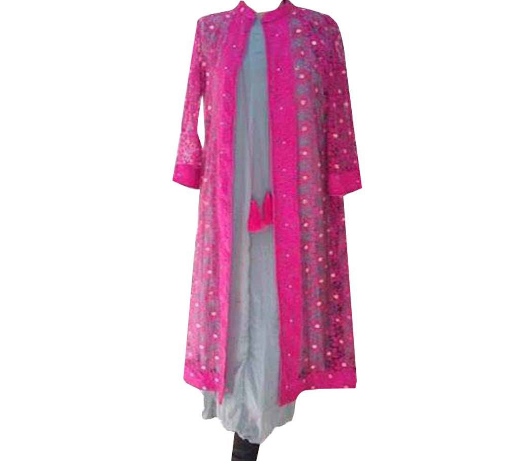 Stitched Georgette Long Party Suit with Koti