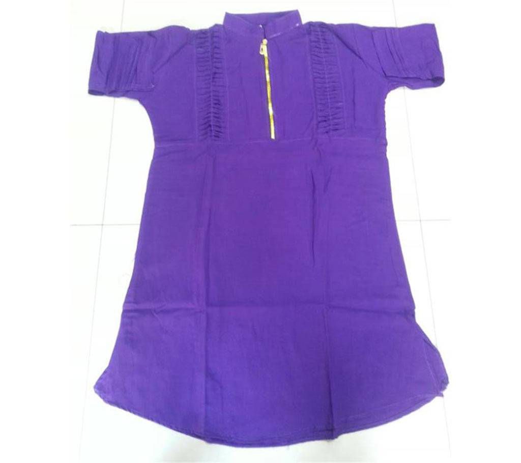 Zipper Linen Kuchi Tops - Purple 