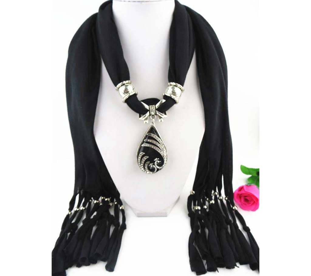 Ladies Cotton Scarf with attached Pendant