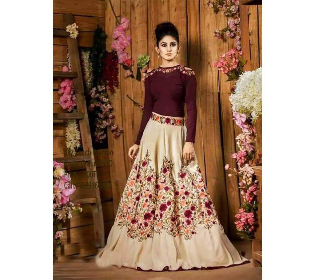 Semestiched Georgette Embroidery Lehenga (Copy)