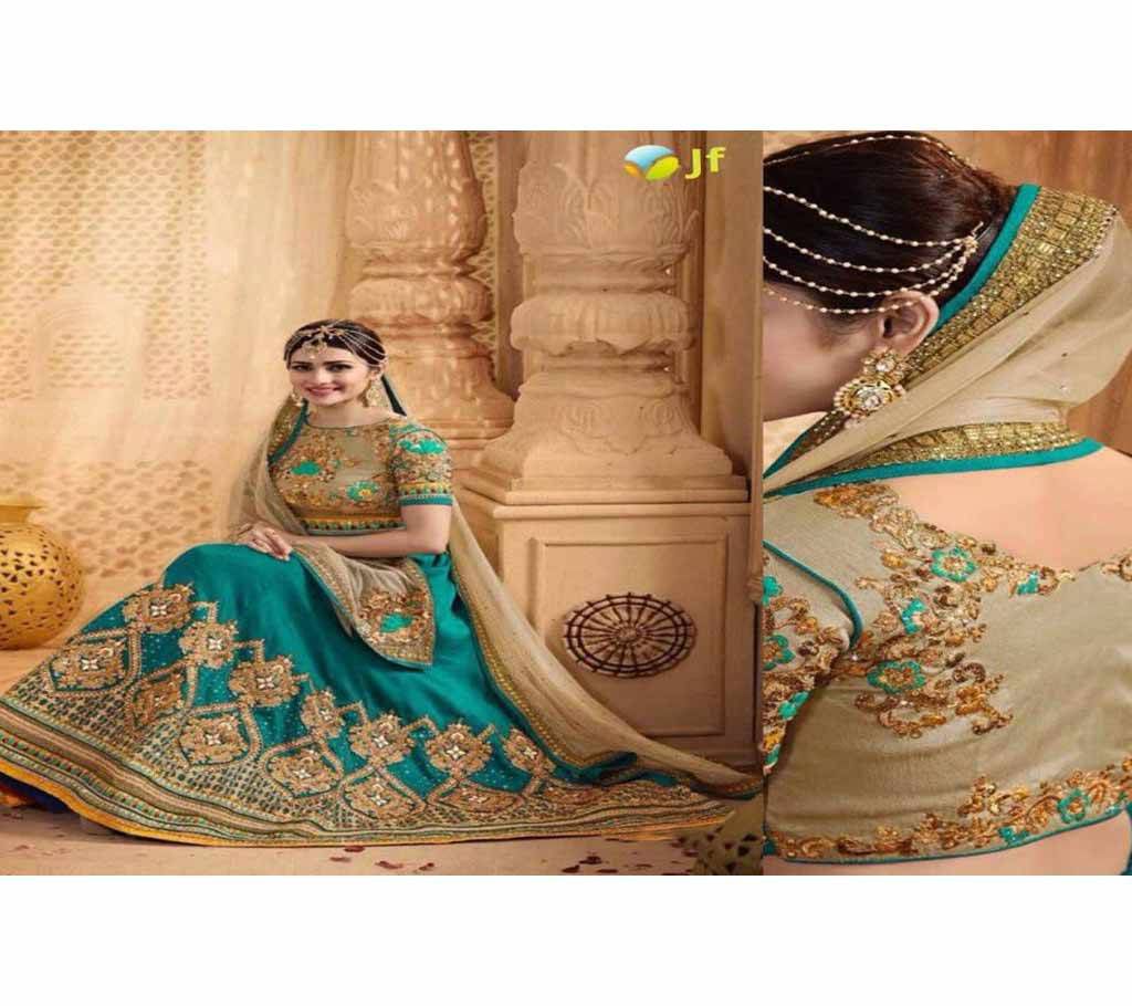 Un stitched embroidery Georgette lehenga 