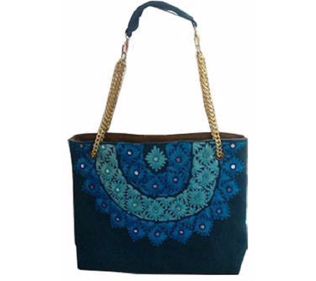 Floral embroidery work hand bag