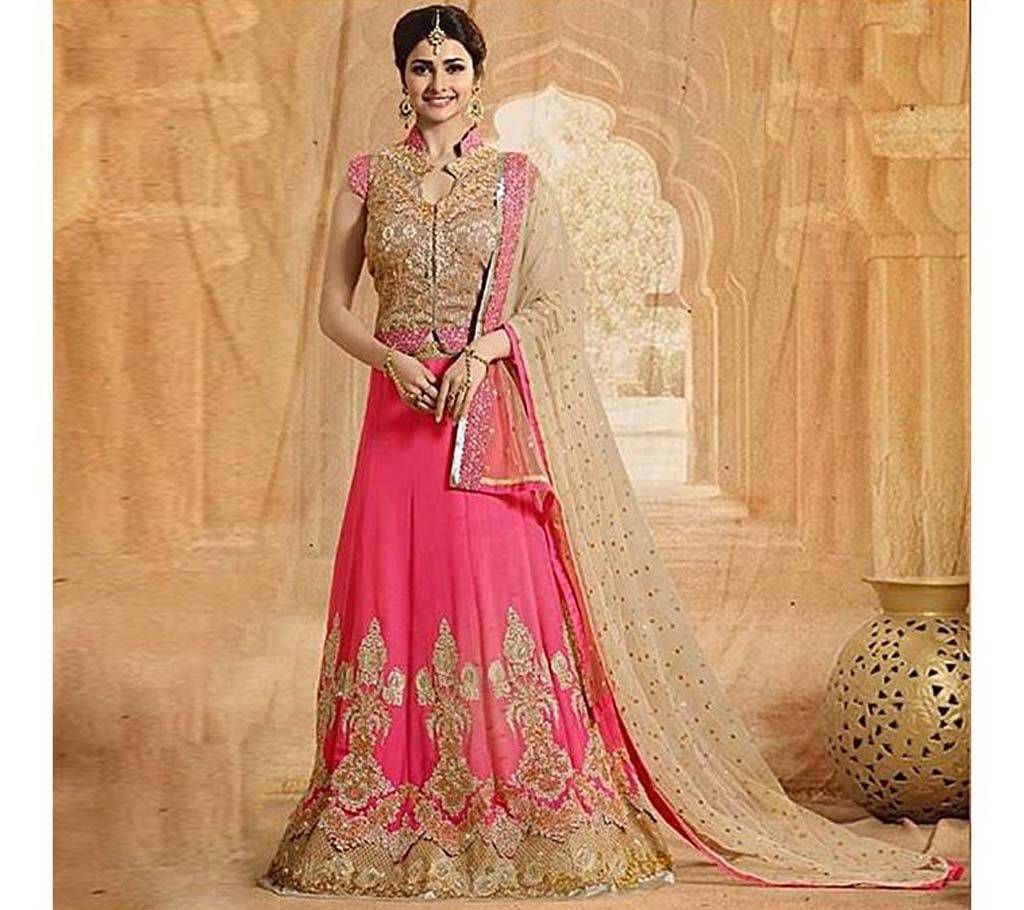 Unstitched Crimson and Golden Embroidery Lehenga (Copy)