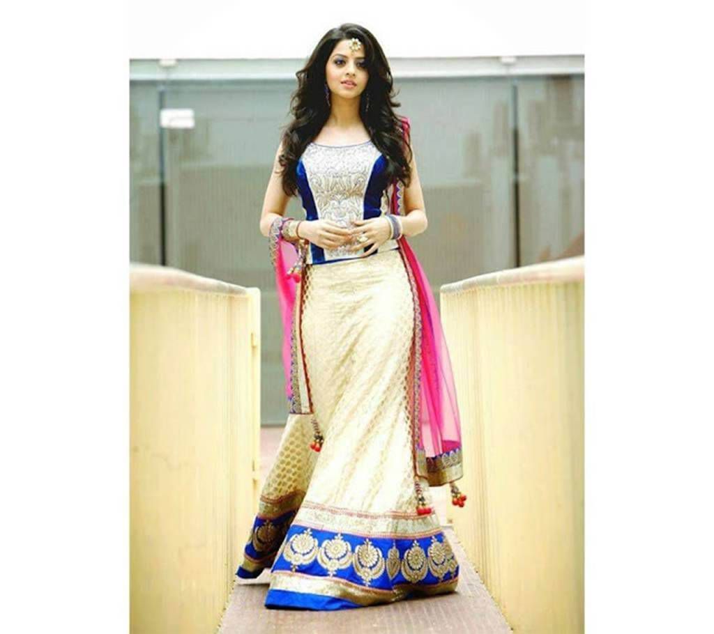 Unstitched Replica Georgette Embroidery Lehenga
