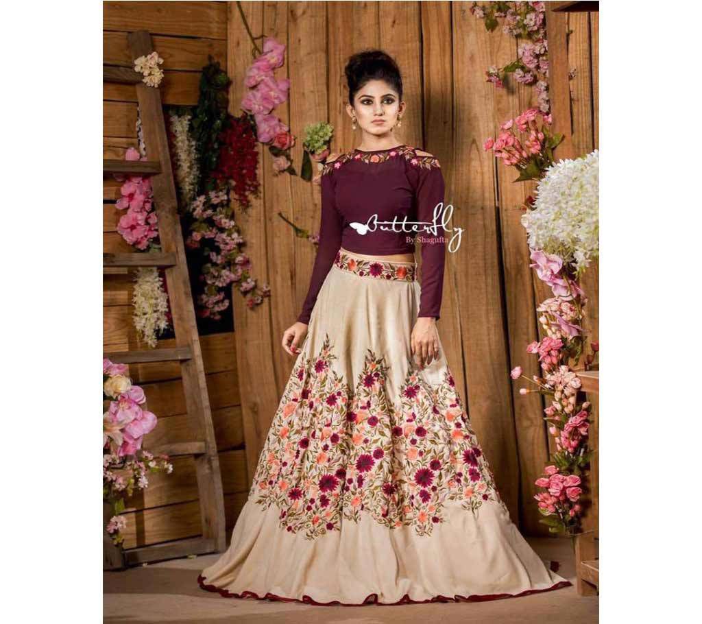 Unstitched Replica Gerlit Embroidery Lehnga