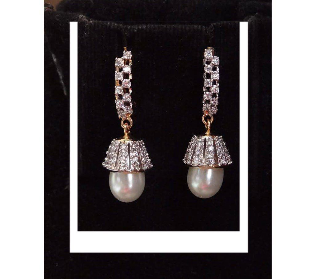 Artificial Pearl Setting Earrings 