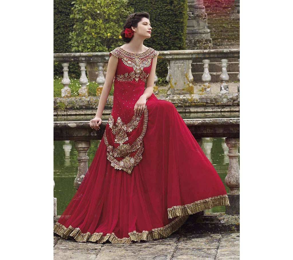 Unstitched georgette replica long gown(2 pc)
